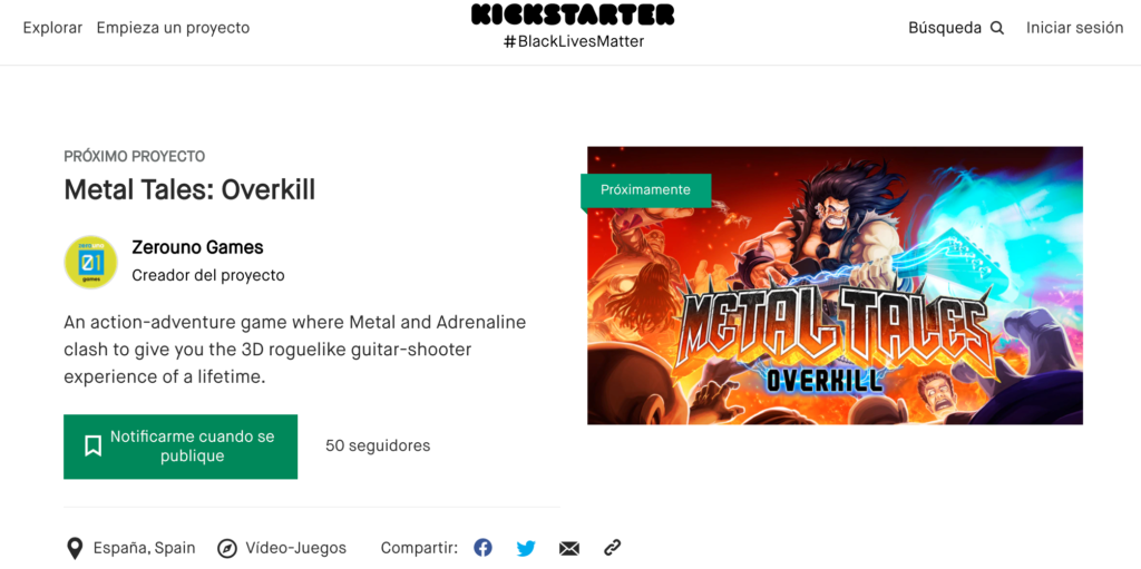 Conviertete en un dios del Metal con el Kickstarter de "Metal Tales Overkill"